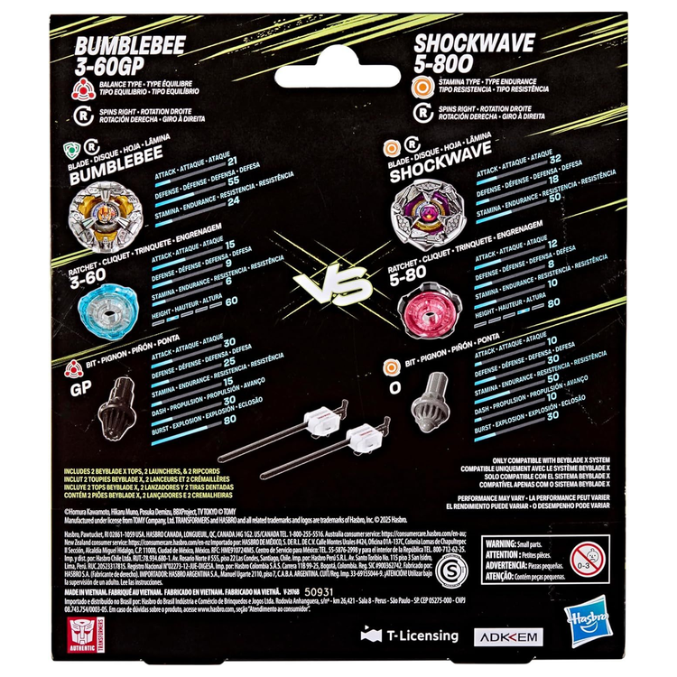 Bumblebee VS Shockwave Collab Beyblade Transfomers