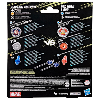 Captain America VS Red Hulk Hasbro Beyblade X Marvel Collab