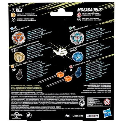 T. Rex vs Mosasaurus Beyblade Jurassic World Collab